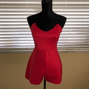 Red Boohoo Romper